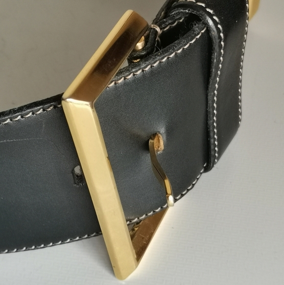 Gian Franco FERRE Italian Leather Black Belt main image 7